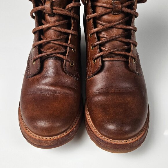 FRYE Veronica Combat Boot Cognac Brown Tan - Leather - Picture 7 of 16